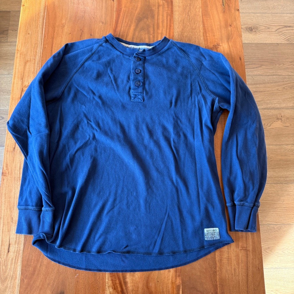 Eddie Bauer Men's Thick Blue Long Sleeve Thermal Shirt Size L
